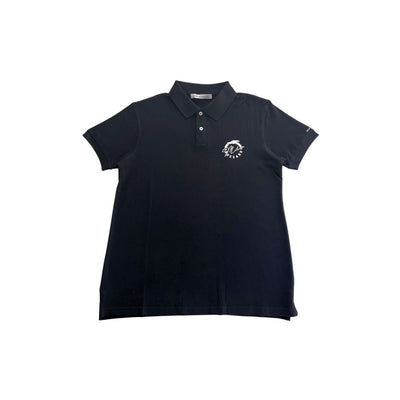 Trussardi Beachwear Black Cotton Polo Shirt