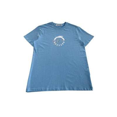 Trussardi Beachwear Light Blue Cotton T-Shirt