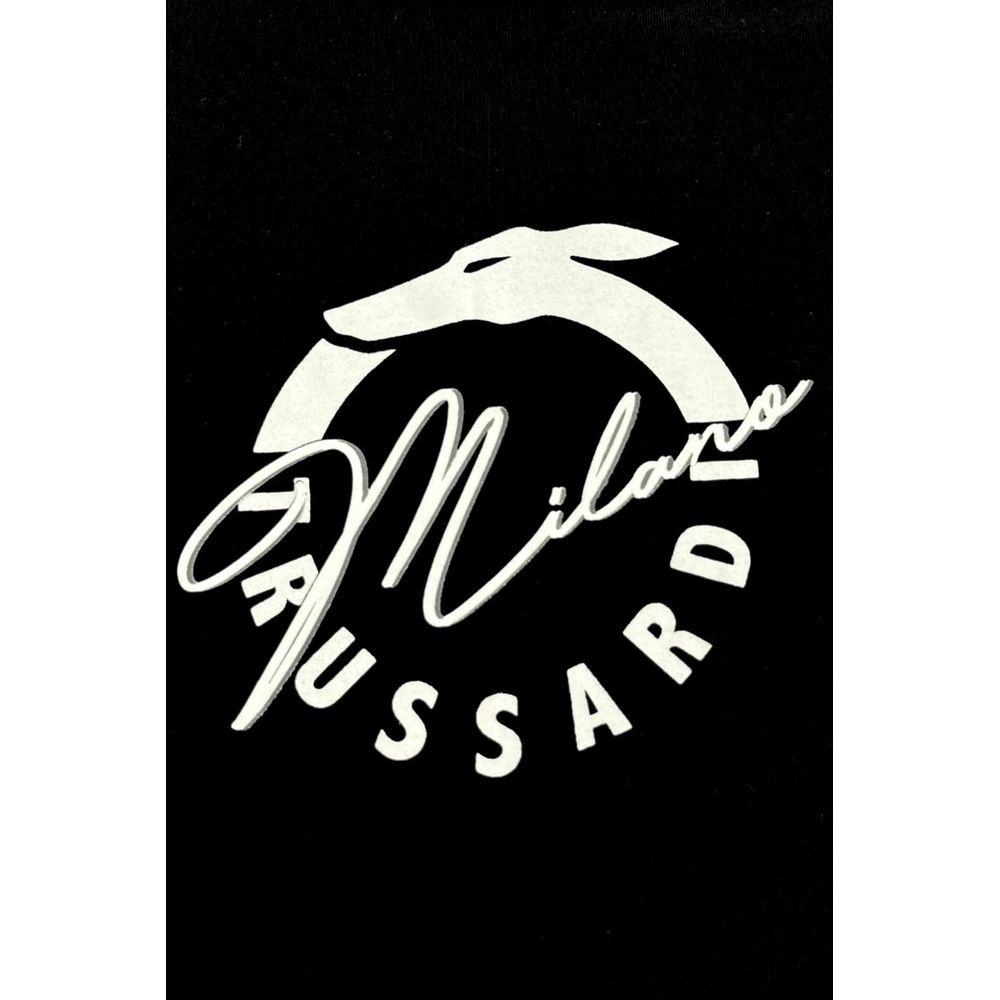 Trussardi Strandbekleidung Schwarzes Baumwoll-T-Shirt