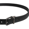 Dolce & Gabbana Black Calf Leather Classic Metal Buckle Belt