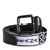 Dolce & Gabbana Black White Printed Metal Logo Buckle Belt