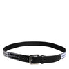 Dolce & Gabbana Black White Printed Metal Logo Buckle Belt