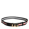 Dolce & Gabbana Black White Printed Metal Logo Buckle Belt