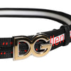 Dolce & Gabbana Black White Printed Metal Logo Buckle Belt