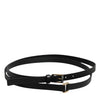 Dolce & Gabbana Black Calfskin Classic Metal Logo Buckle Belt