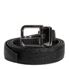 Dolce & Gabbana Black Calf Leather Classic Metal Buckle Belt