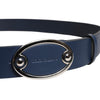 Dolce & Gabbana Blue Leather Classic Metal Logo Buckle Belt
