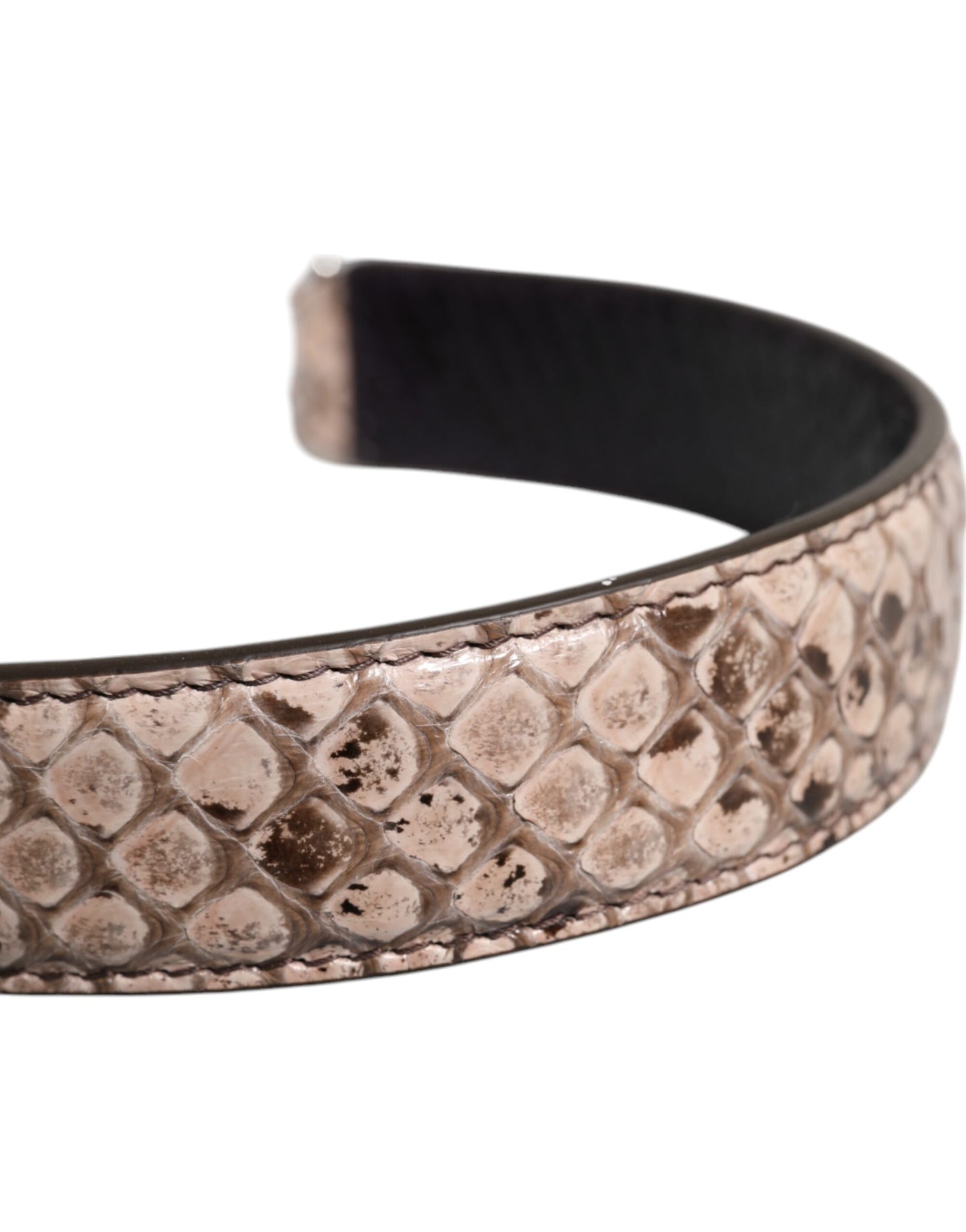 Dolce & Gabbana Black Cream Exotic Leather Bag Shoulder Strap