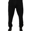 Dolce & Gabbana Black Cotton Mid Waist Jogger Sweatpants Pants