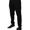Dolce & Gabbana Black Cotton Mid Waist Jogger Sweatpants Pants