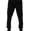 Dolce & Gabbana Black Cotton Mid Waist Jogger Sweatpants Pants