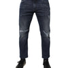 Dolce & Gabbana Blue Cotton Stretch Skinny Men Denim Jeans