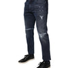 Dolce & Gabbana Blue Cotton Stretch Skinny Men Denim Jeans