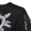 Dolce & Gabbana Black Lace Sheer Sacred Heart Crew Neck Top