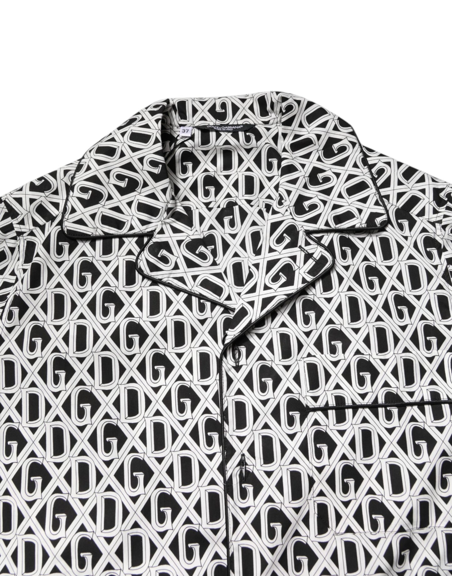Dolce &amp; Gabbana Pyjama-Set aus Baumwolle mit DG-Print, Schwarz/Weiß