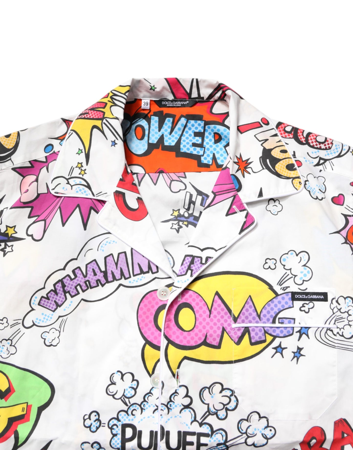 Dolce &amp; Gabbana Weißer Pyjama aus Baumwolle mit Cartoon-Print für Herren