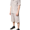 Dolce &amp; Gabbana Beige Herren-Pyjama-Set aus Baumwolle mit Blumendruck