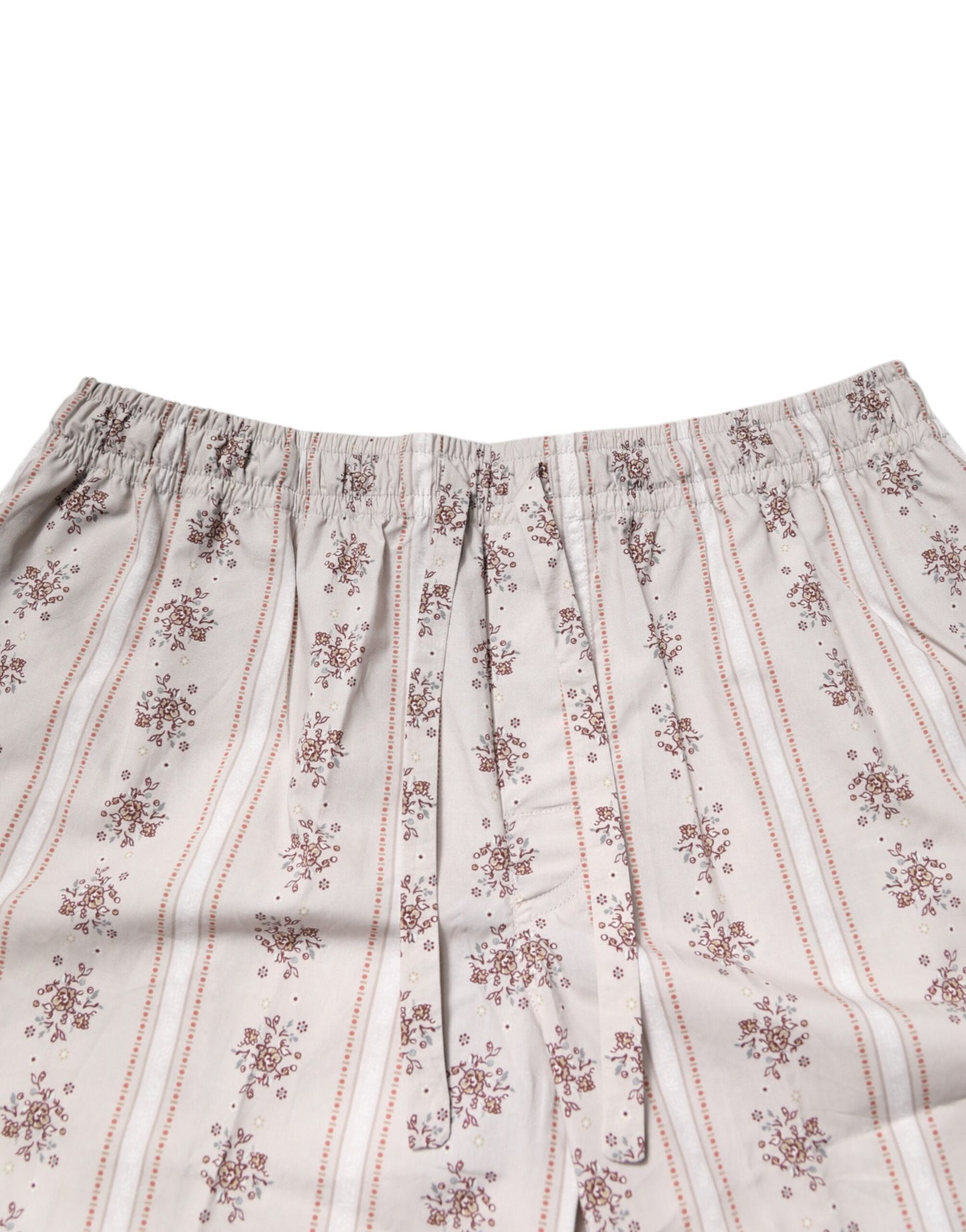 Dolce &amp; Gabbana Beige Herren-Pyjama-Set aus Baumwolle mit Blumendruck