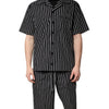 Dolce & Gabbana Black White Stripes Cotton Men Pajama Set Sleepwear
