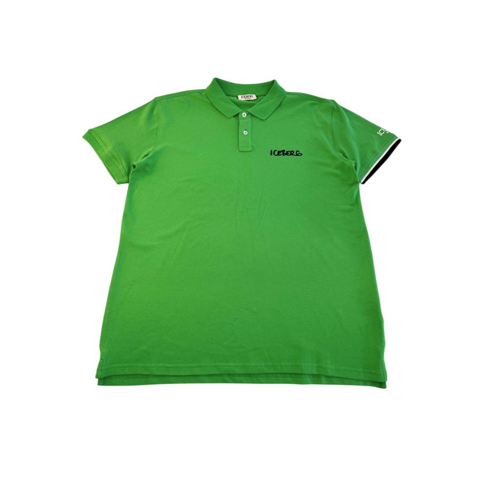 Iceberg Green Cotton Men Polo Shirt