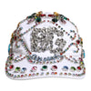 Dolce & Gabbana White Multicolor Crystal Embellish Baseball Cap