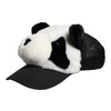 Dolce & Gabbana Black White Panda Fur Women Baseball Cap