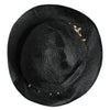 Dolce & Gabbana Black Straw Crystal Embellished Wide Brim Hat