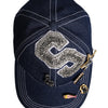 Dolce & Gabbana Blue Crystal Embellishment Baseball Cap