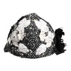 Dolce & Gabbana Black Wool White Floral Embellished Cloche Hat