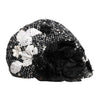 Dolce & Gabbana Black Wool White Floral Embellished Cloche Hat