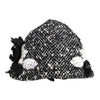 Dolce & Gabbana Black Wool White Floral Embellished Cloche Hat