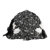 Dolce & Gabbana Black Wool White Floral Embellished Cloche Hat