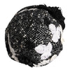 Dolce & Gabbana Black Wool White Floral Embellished Cloche Hat
