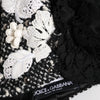 Dolce & Gabbana Black Wool White Floral Embellished Cloche Hat