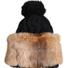 Dolce & Gabbana Black Brown Dyed Rabbit Real Fur Winter Beanie Hat