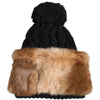 Dolce & Gabbana Black Brown Dyed Rabbit Real Fur Winter Beanie Hat