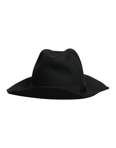 Dolce & Gabbana Black Wide Brim Trilby Fedora Hat