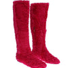 Dolce & Gabbana Pink Lamb Fur Leather Flat Boots