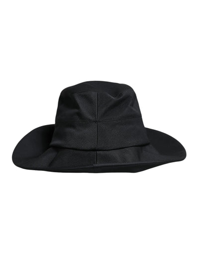 Dolce & Gabbana Black Cotton Wide Brim Fedora Hat