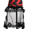 Dolce & Gabbana Black Red Stripes Lace Tulle Bucket Hat