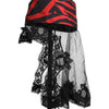 Dolce & Gabbana Black Red Stripes Lace Tulle Bucket Hat