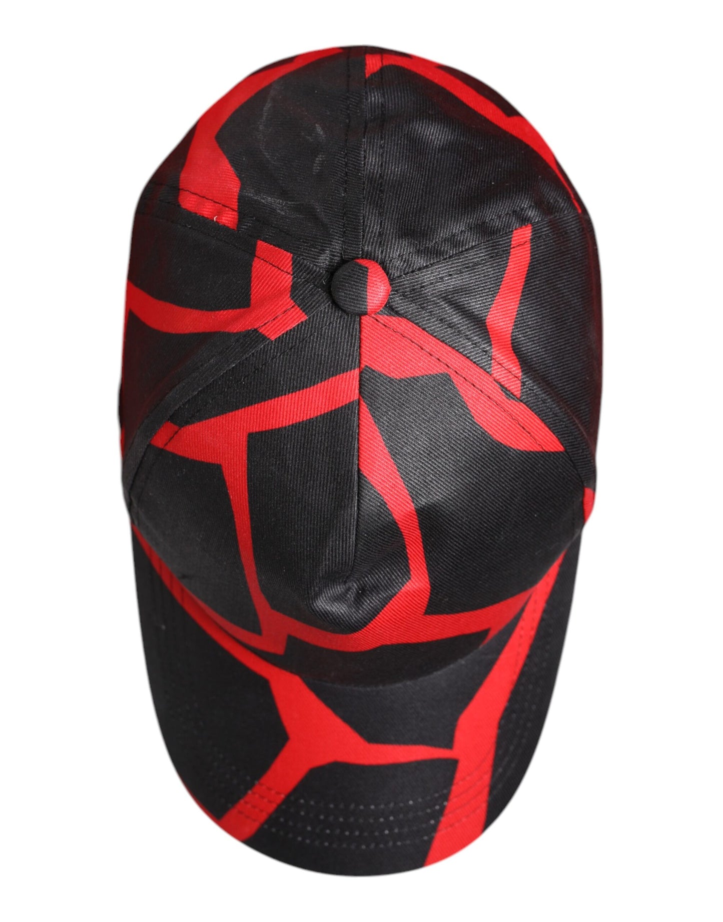 Dolce &amp; Gabbana – Baseballkappe aus Baumwolle mit rot-schwarzer Spitze und Tüll