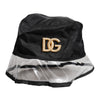 Dolce & Gabbana Black Nylon PVC DG Logo Bucket Hat