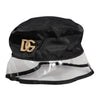 Dolce & Gabbana Black Nylon PVC DG Logo Bucket Hat
