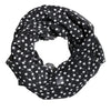 Dolce & Gabbana Black Polka Dots Polyester Wrap Shawl Scarf