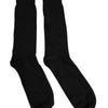 Dolce & Gabbana Black Solid Cotton Mid Calf Men Socks