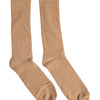 Dolce & Gabbana Brown Solid Cotton Mid Calf Men Socks