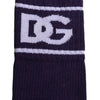 Dolce & Gabbana Purple Cotton DG Logo Print Open Toe Socks