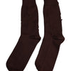 Dolce & Gabbana Brown Solid Cotton Stretch Mid Calf Socks