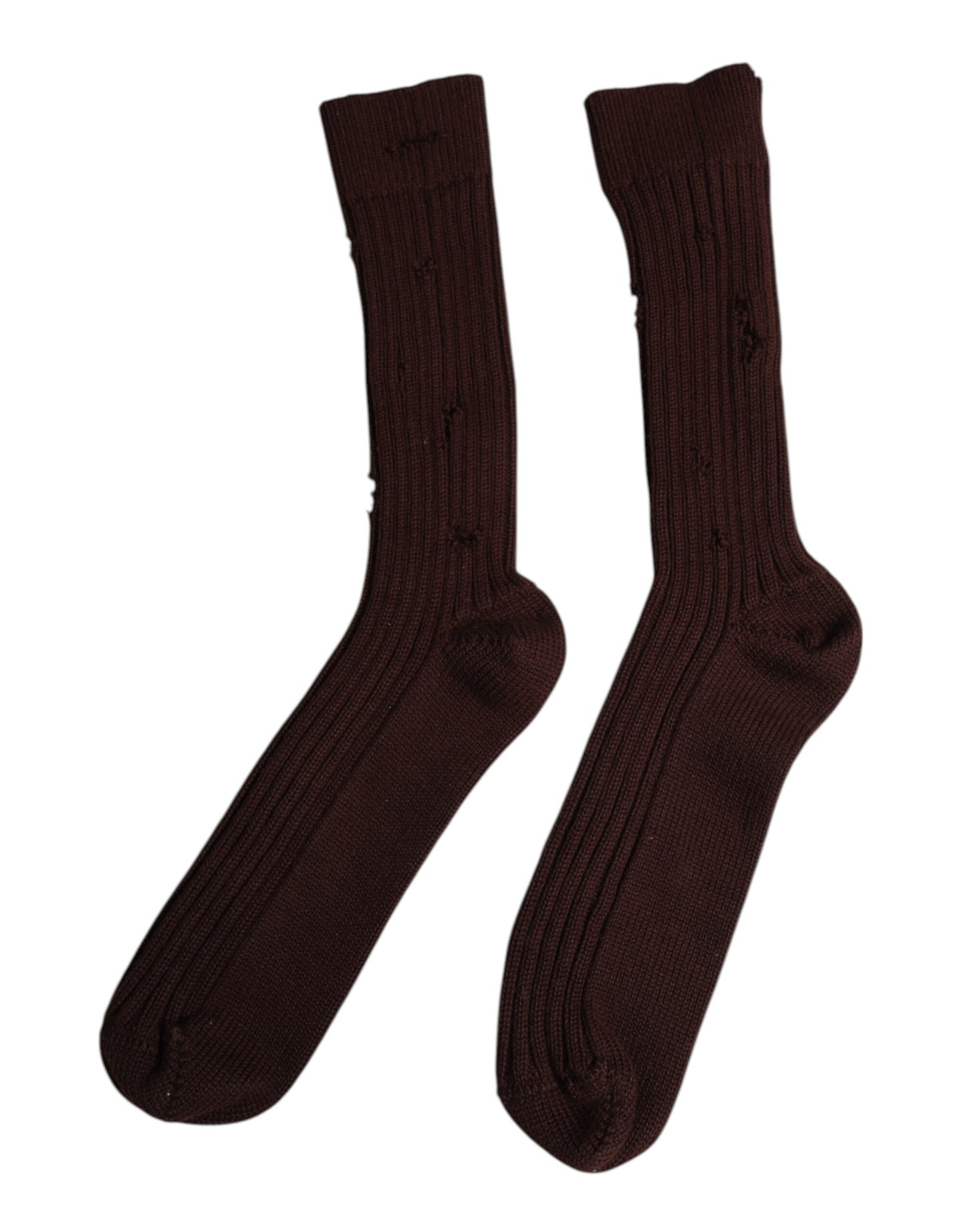 Dolce & Gabbana Brown Cotton Stretch Over The Calf Socks